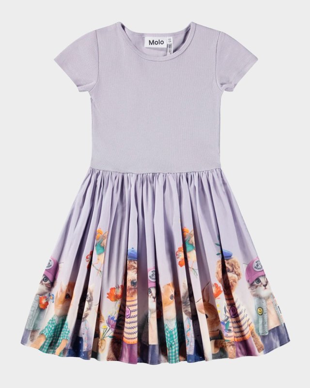 Girl's Cissa Printed Fit & Flare Dress, Size 3T-6